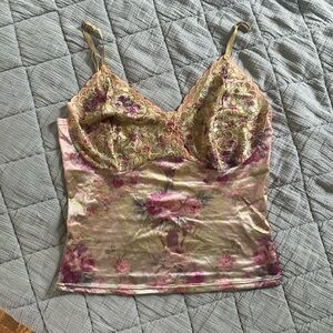 Vintage Michael Negrin Floral Lace Tank Top